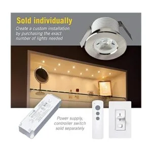 Mini empotrable regulable LED Puck Light blanco brillante_2