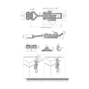 Cajas de gabinete con hebilla ajustable mango de palanca_4