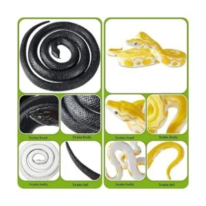 Zomiboo 3 piezas de 53 pulgadas serpiente de goma realista_4
