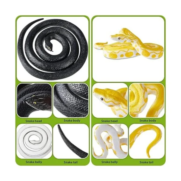 Zomiboo 3 piezas de 53 pulgadas serpiente de goma realista_4