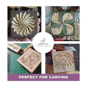 Craftiff Bloques de madera de tilo 4.0 x 4.0 x 2.0 in_6