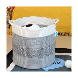 Casaphoria Cesta decorativa de cuerda de algodón de 15.8 x_6