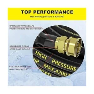 POHIR Manguera de látigo de lavadora a presión de 5 pies_4