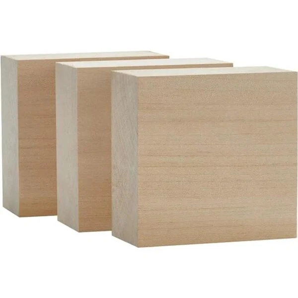 Craftiff Bloques de madera de tilo 4.0 x 4.0 x 2.0 in_1