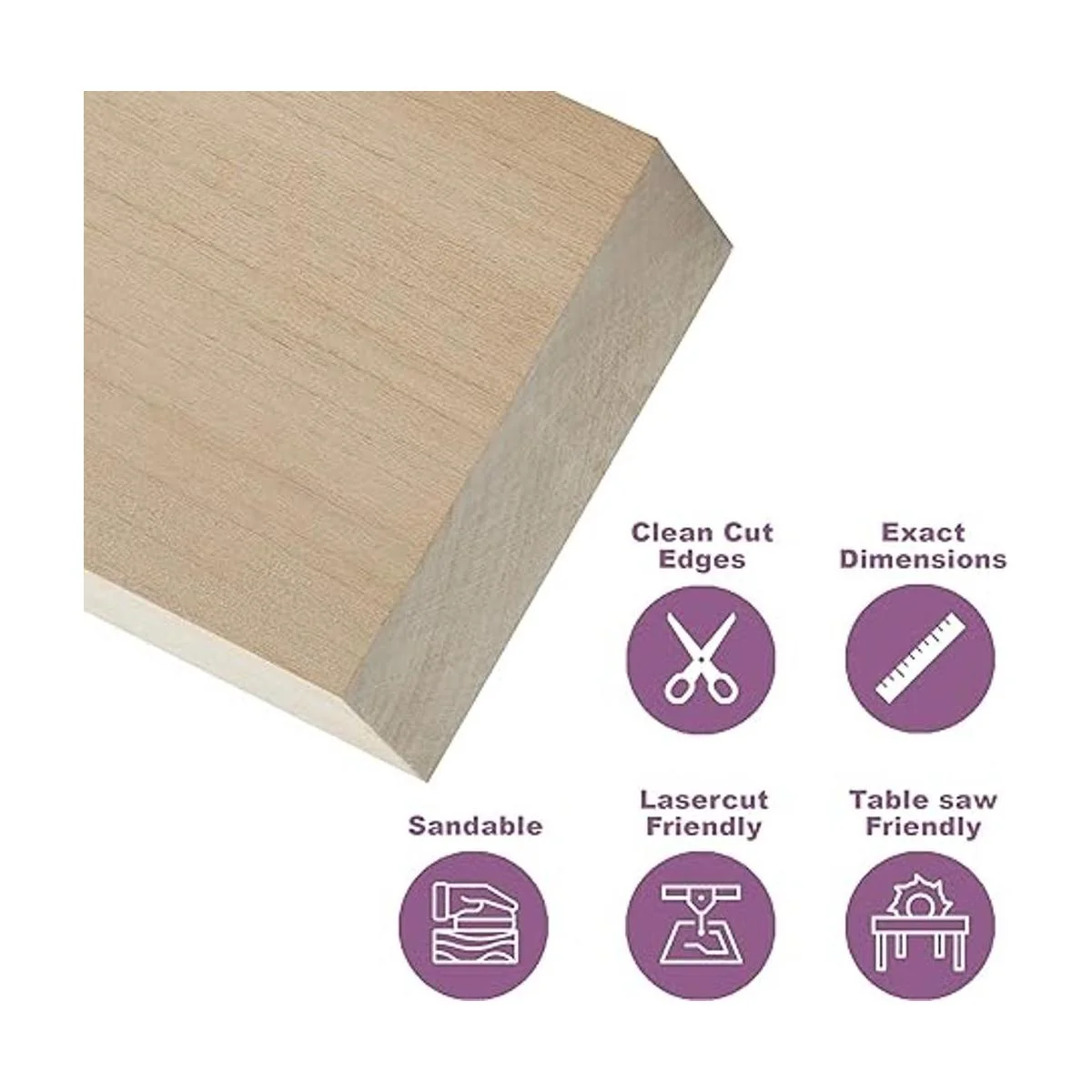 Craftiff Bloques de madera de tilo 4.0 x 4.0 x 2.0 in_4
