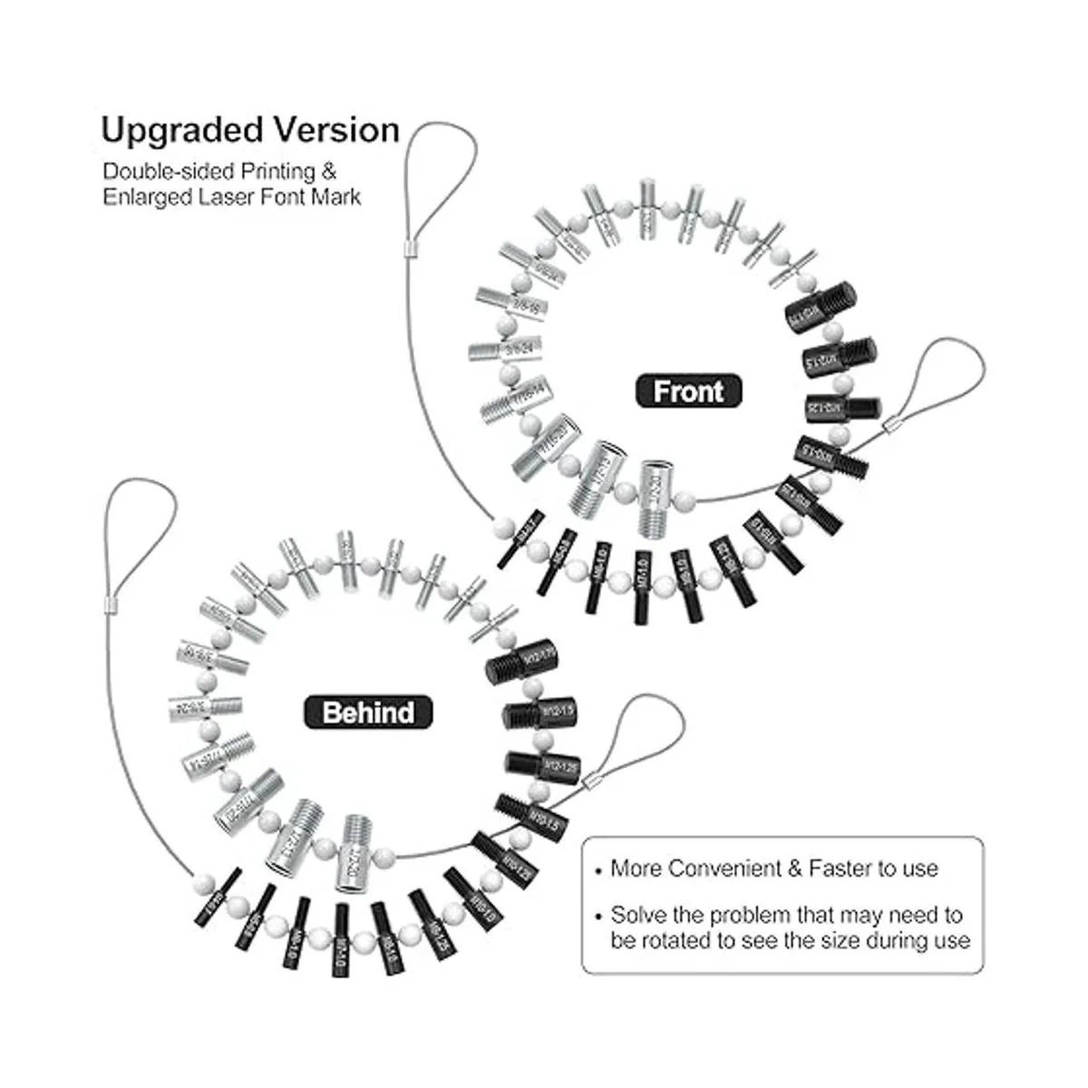 CKE Comprobador de rosca de tuerca y perno pulgadas y_2