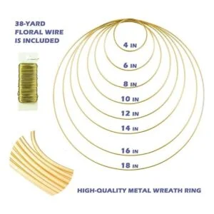 Paquete de 8 anillos de metal florales de 14 pulgadas para_7