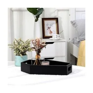 Bandeja de ataúd estante de madera para servir en forma_4