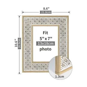 Sonefreiy Marco de fotos bohemio de 5 x 7 pulgadas marco_3