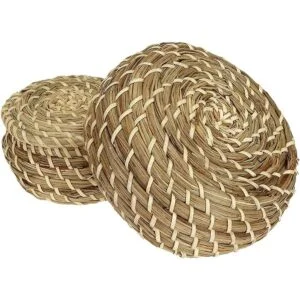 Dicunoy Juego de 3 cestas pequeñas de mimbre con tapa_4