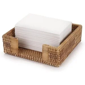 Servilletero cuadrado de ratán 7.5 x 7.5 x 2.5 pulgadas_2