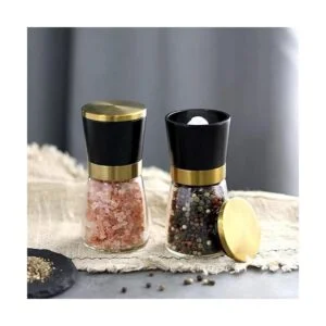 Juego de molinillo dorado de sal y pimienta de acero_6