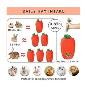 JanYoo Bolsa de alimentación de heno de conejo para jaula_3