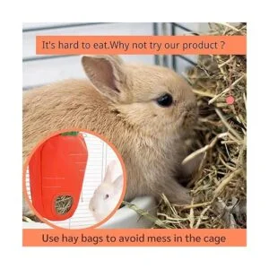 JanYoo Bolsa de alimentación de heno de conejo para jaula_6
