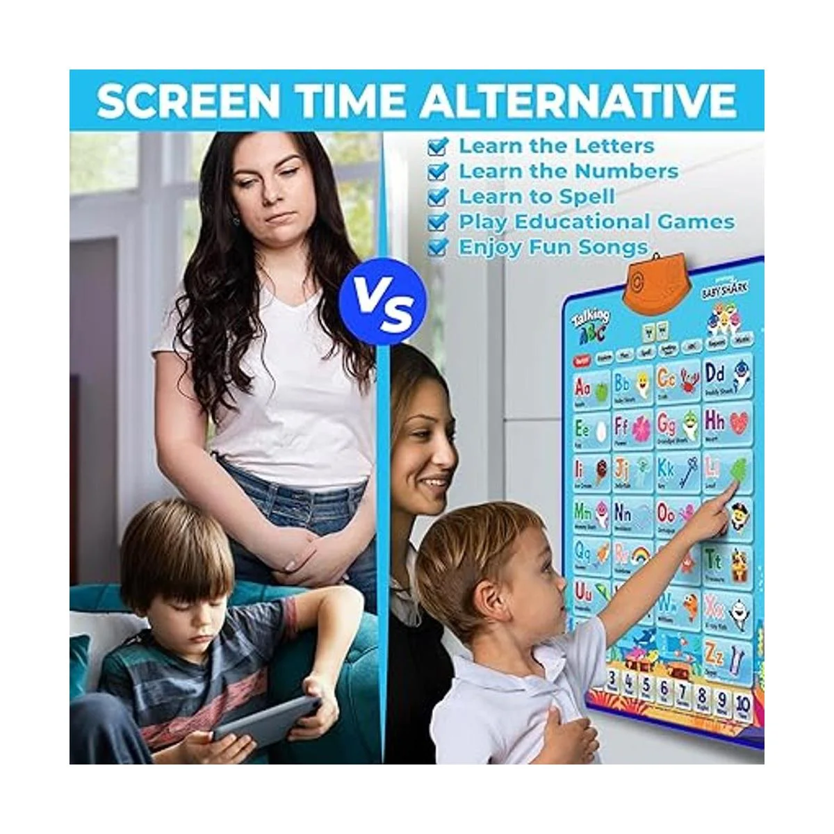 Pinkfong Póster de aprendizaje del alfabeto de tiburón_4