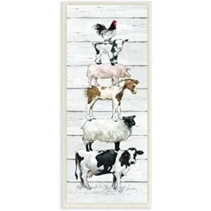 Stupell Industries Country Farm Animal Stack Gallo de_1