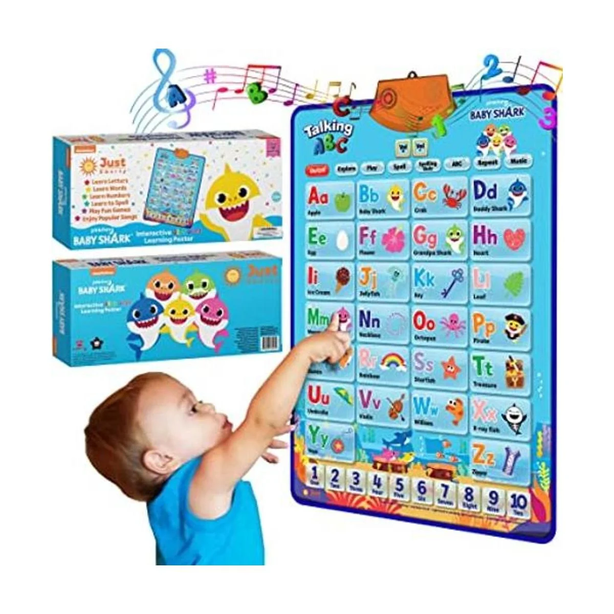 Pinkfong Póster de aprendizaje del alfabeto de tiburón_1