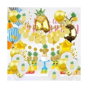 Guirnalda de piña con purpurina dorada para decoración de_6