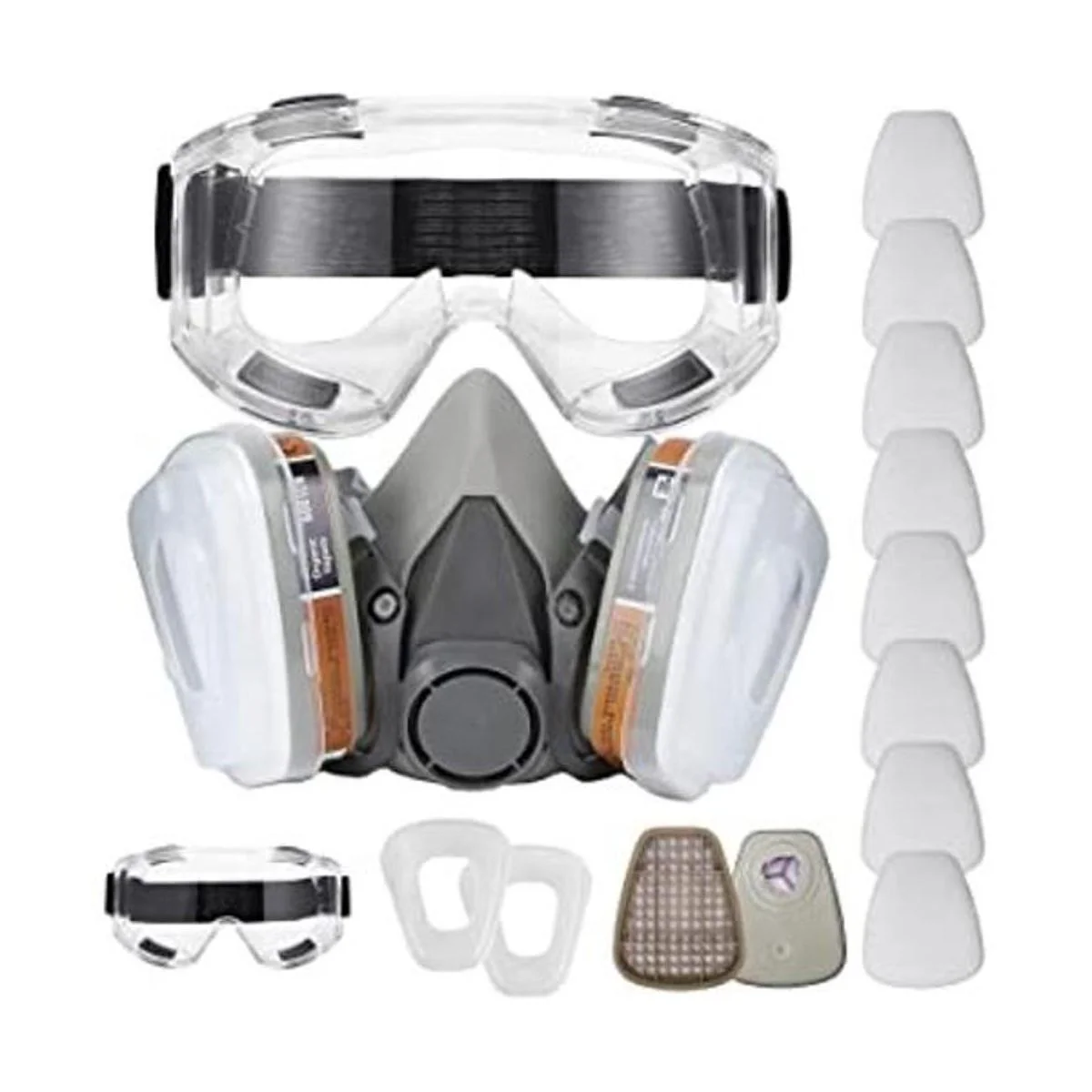 Juego de cubiertas faciales reutilizables con gafas para_1