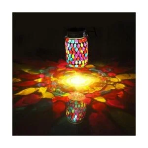 Luces solares de mosaico para colgar al aire libre_2