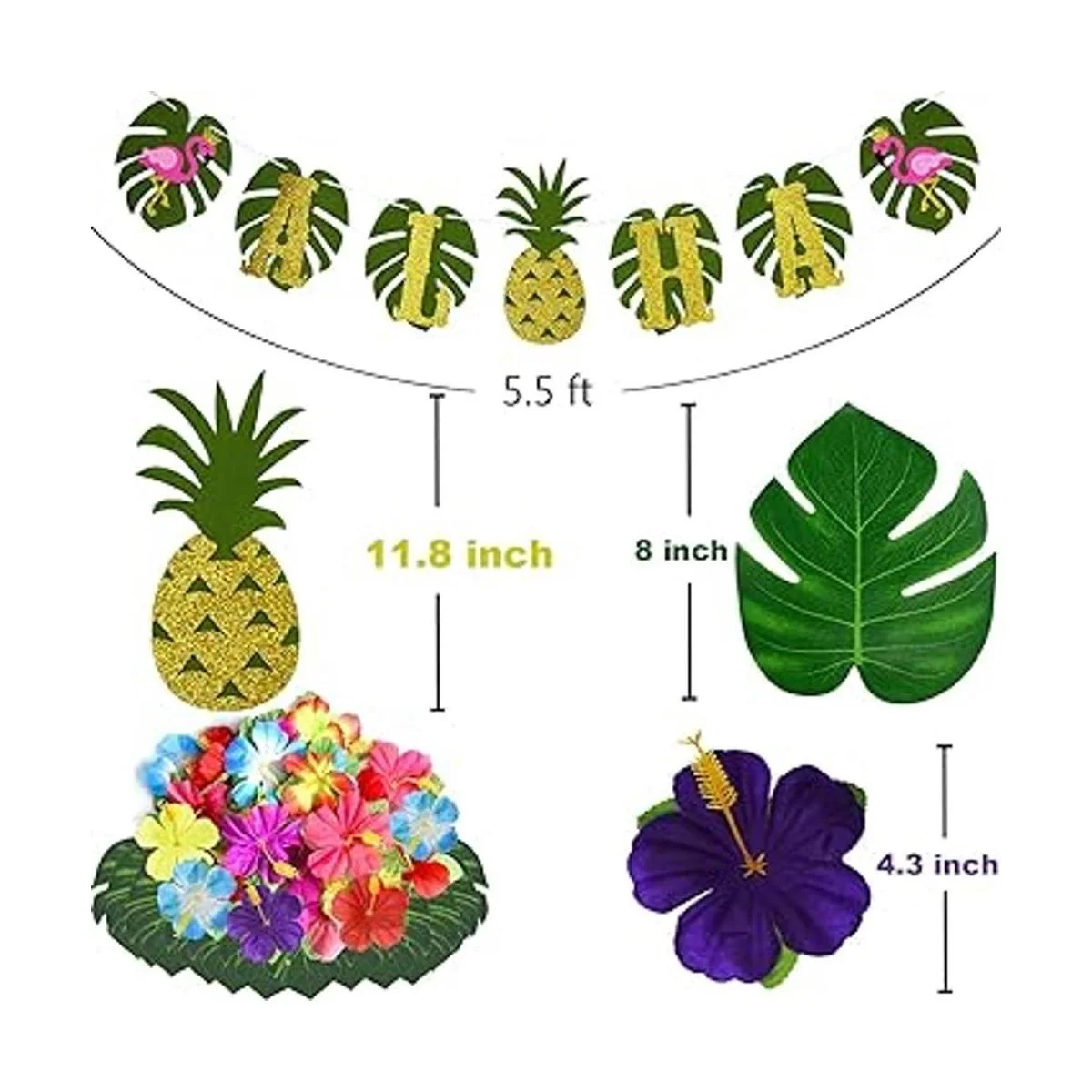 JOPHMO Paquete de decoración de fiesta tropical Luau con_4