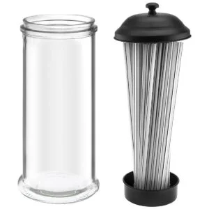 Dispensador de paja con tapa de acero inoxidable soporte_4