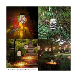 Luces solares de mosaico para colgar al aire libre_4