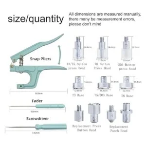 LYNDA Juego de 300 botones a presión de plástico y metal_2