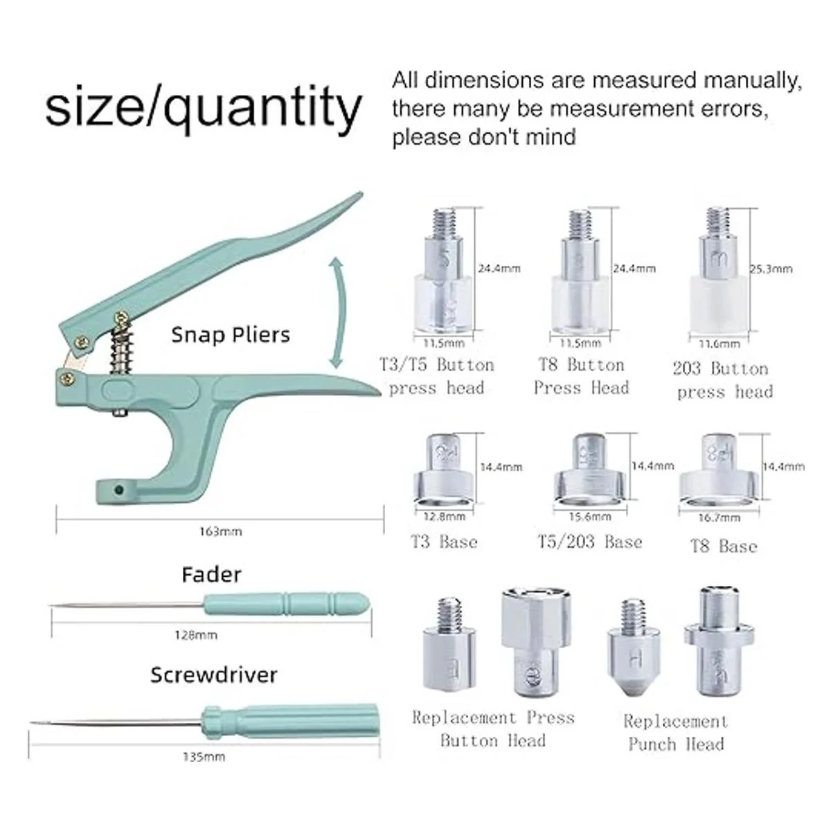 LYNDA Juego de 300 botones a presión de plástico y metal_2