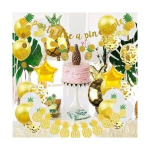 Guirnalda de piña con purpurina dorada para decoración de_2