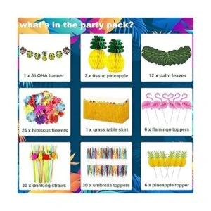 JOPHMO Paquete de decoración de fiesta tropical Luau con_2