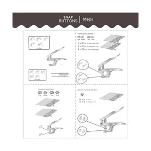 LYNDA Juego de 300 botones a presión de plástico y metal_4