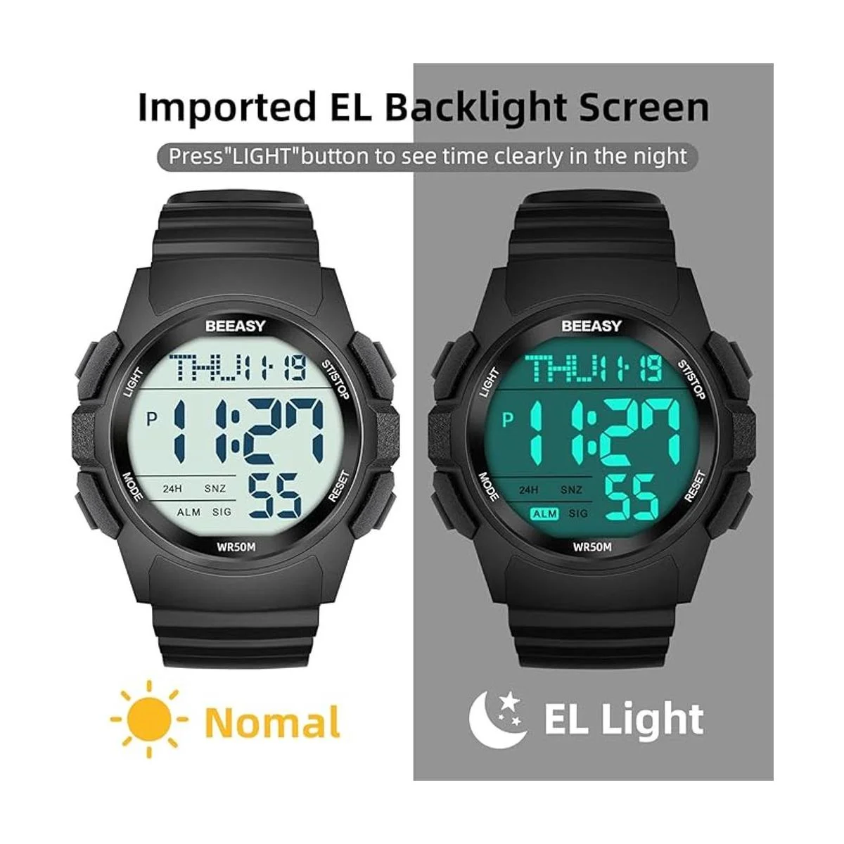 BEEASY Reloj deportivo digital para hombre reloj_3