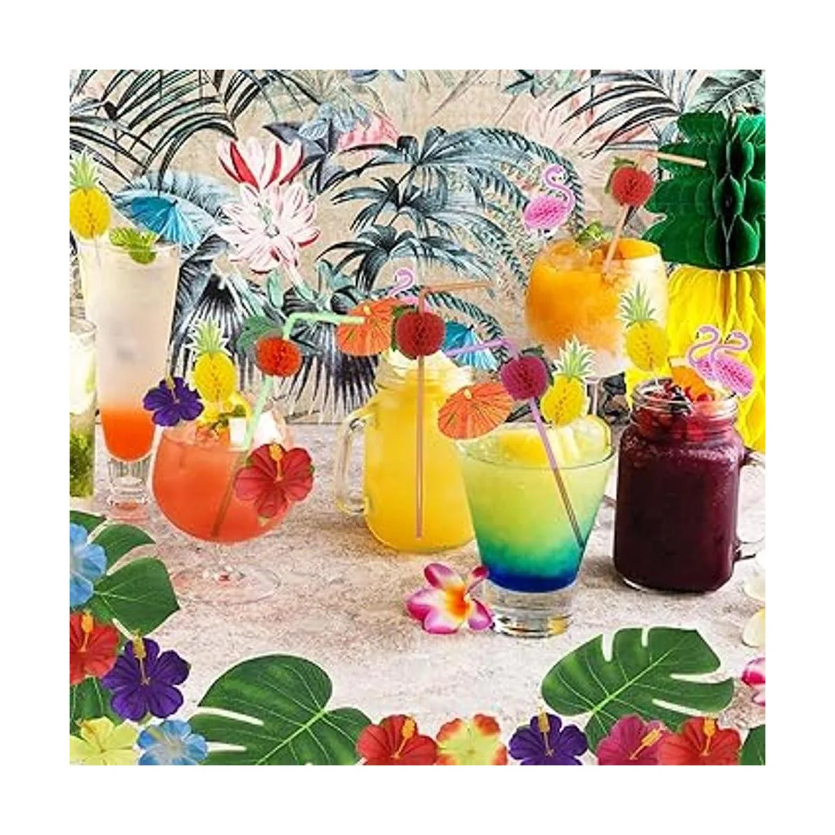 JOPHMO Paquete de decoración de fiesta tropical Luau con_6