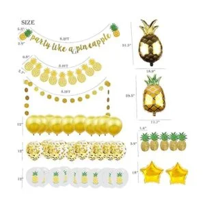 Guirnalda de piña con purpurina dorada para decoración de_5