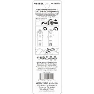 VESSEL Juego de destornilladores de trinquete de placa_2