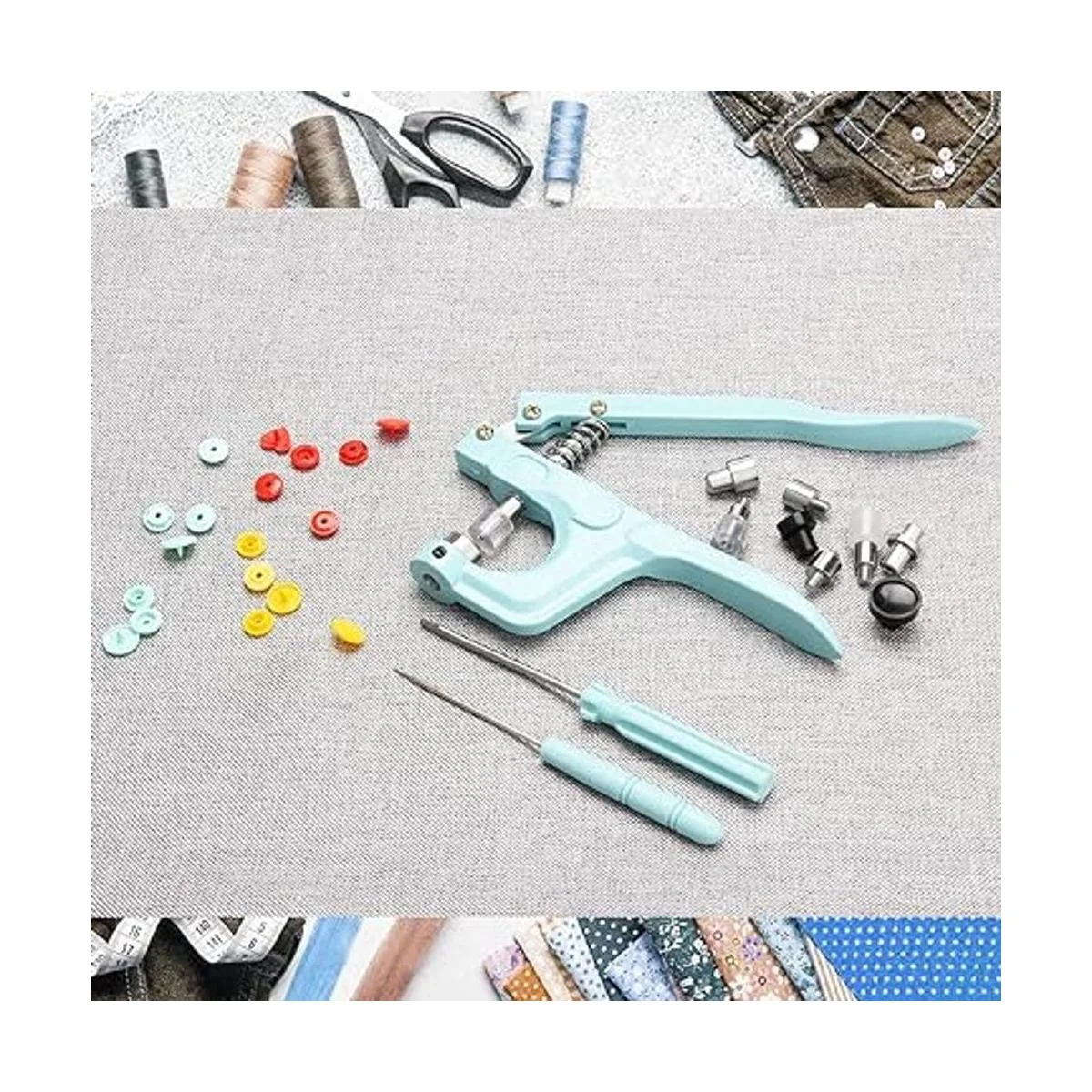 LYNDA Juego de 300 botones a presión de plástico y metal_7