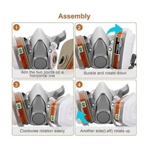 Juego de cubiertas faciales reutilizables con gafas para_5