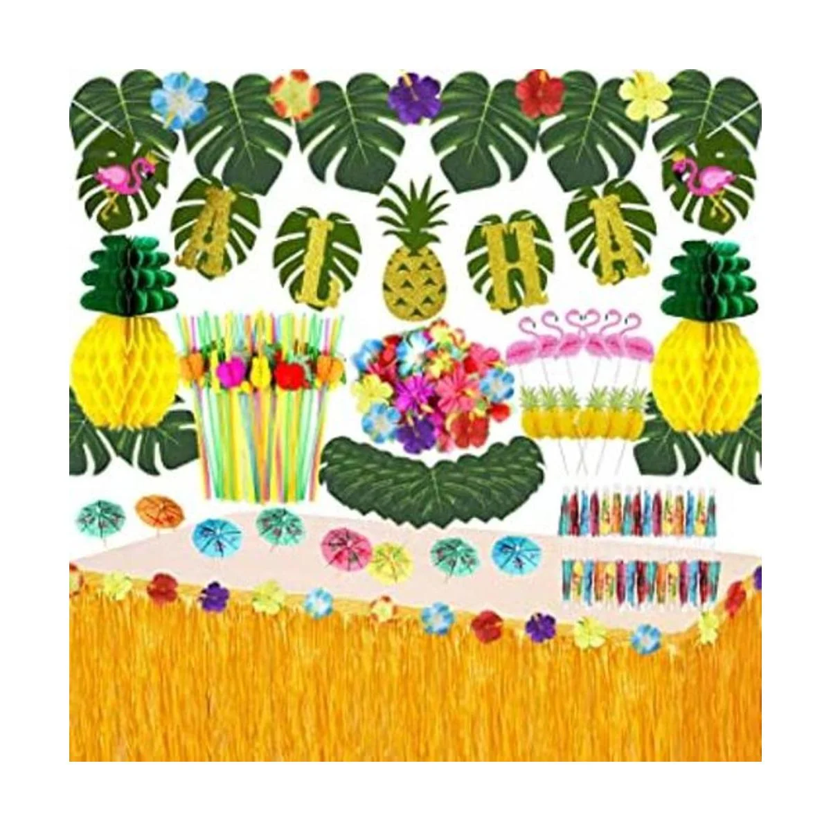 JOPHMO Paquete de decoración de fiesta tropical Luau con_1