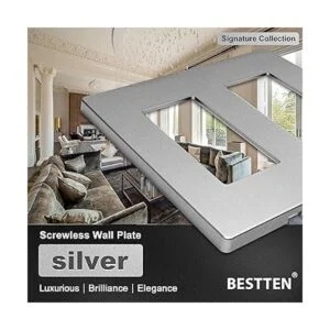 BESTTEN Placa de pared plateada sin tornillos de 2_3