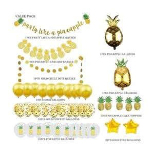 Guirnalda de piña con purpurina dorada para decoración de_3