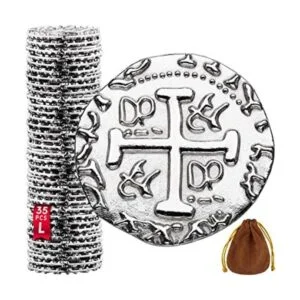 Monedas piratas de metal 35 monedas grandes de plata_1