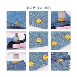 LYNDA Juego de 300 botones a presión de plástico y metal_5