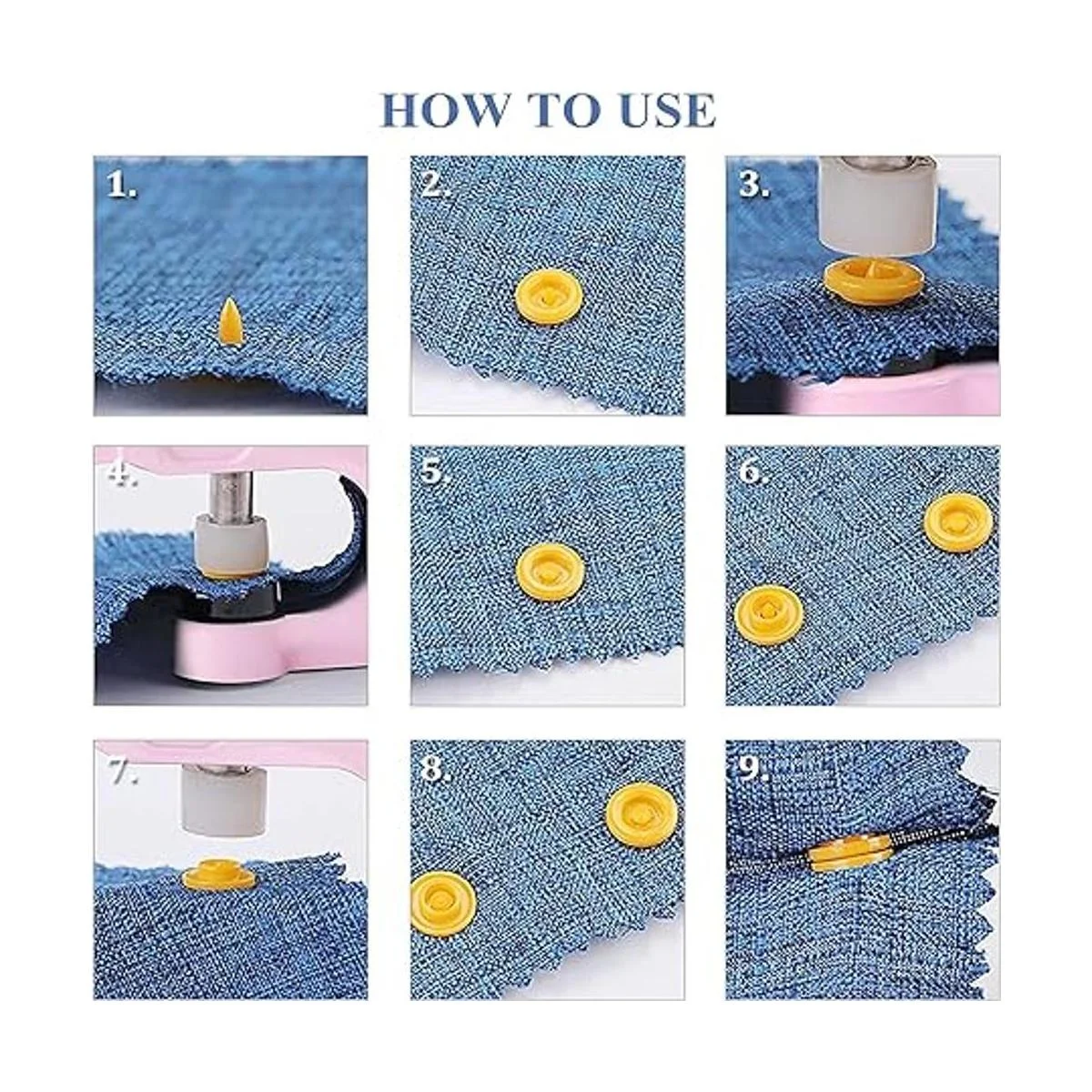 LYNDA Juego de 300 botones a presión de plástico y metal_5