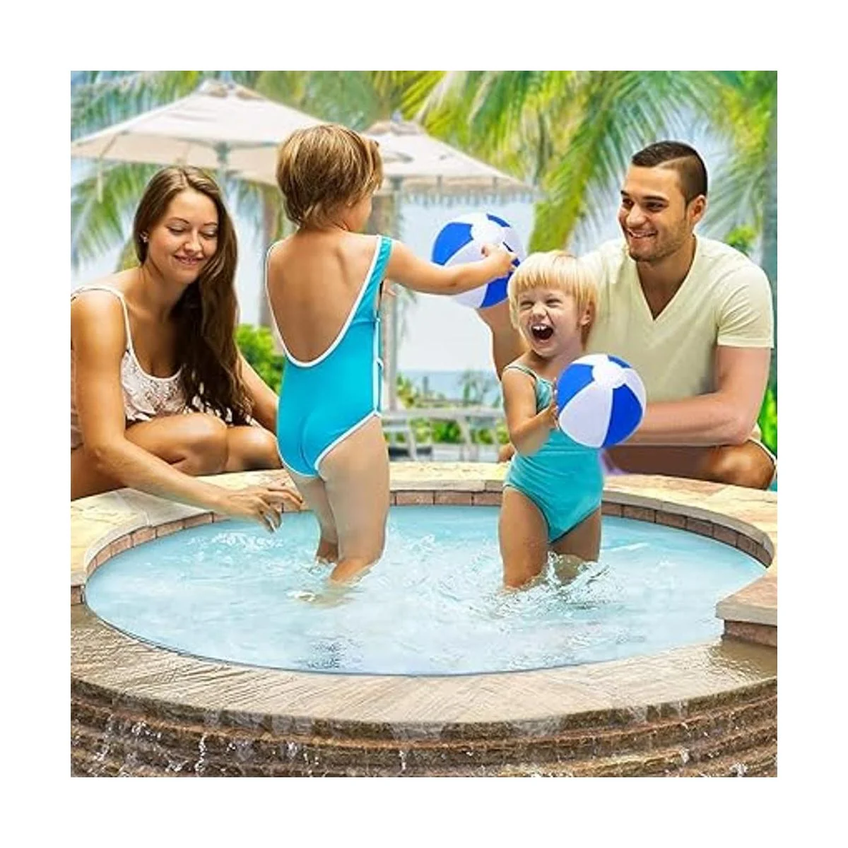 ArtCreativity Pelotas de playa azules y blancas para_5