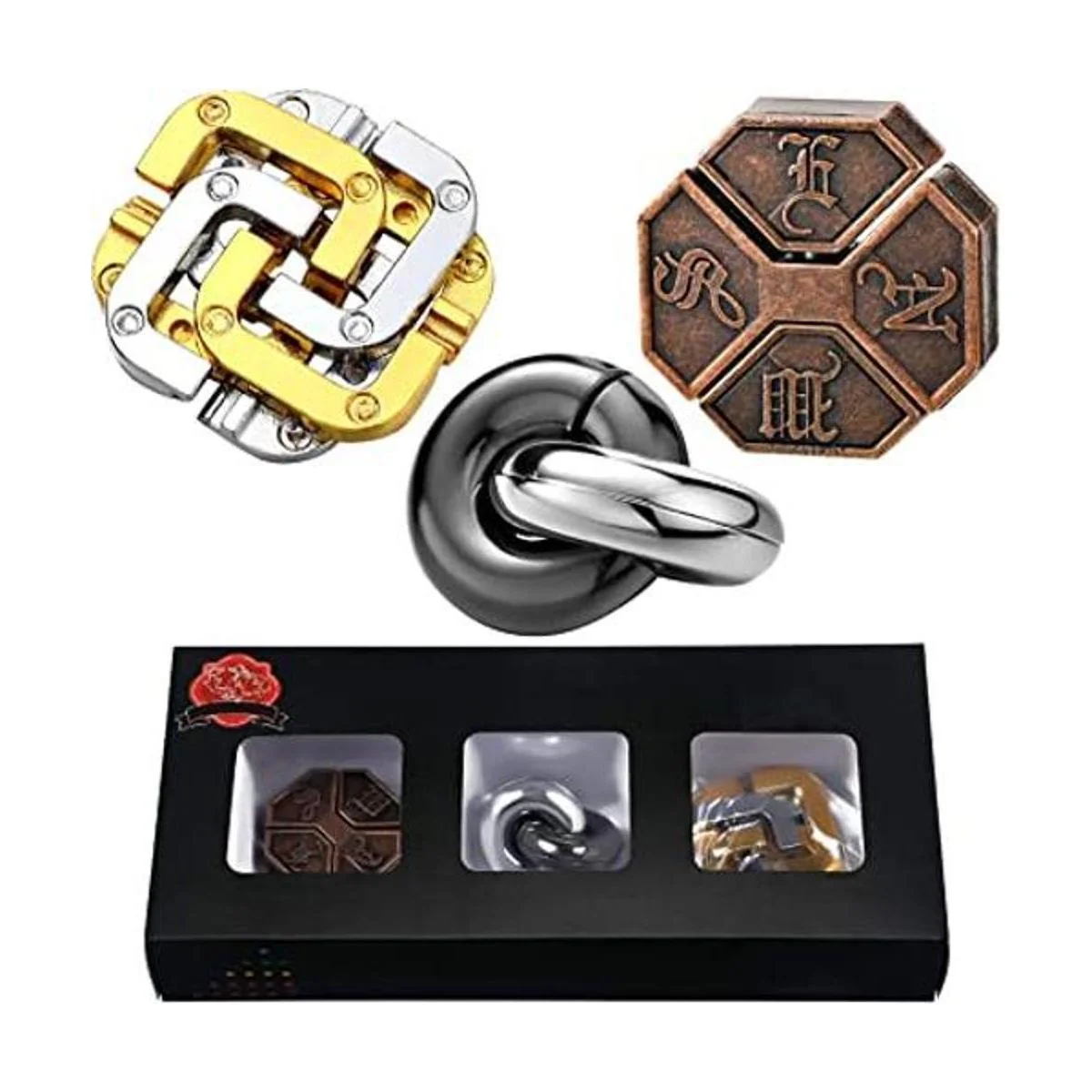 Juguete de rompecabezas de metal de 3 piezas para el_1