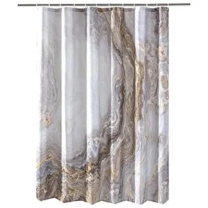 COSEVIER Cortina de ducha con textura de mármol para baño_1