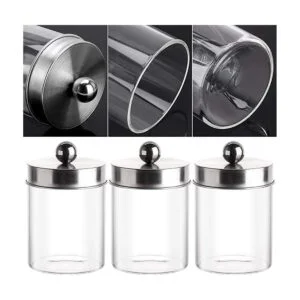 Tbestmax Dispensador de vidrio Qtip recipientes de baño_7