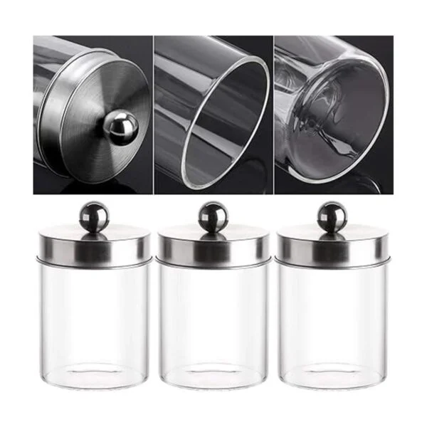 Tbestmax Dispensador de vidrio Qtip recipientes de baño_7