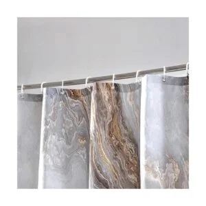 COSEVIER Cortina de ducha con textura de mármol para baño_3